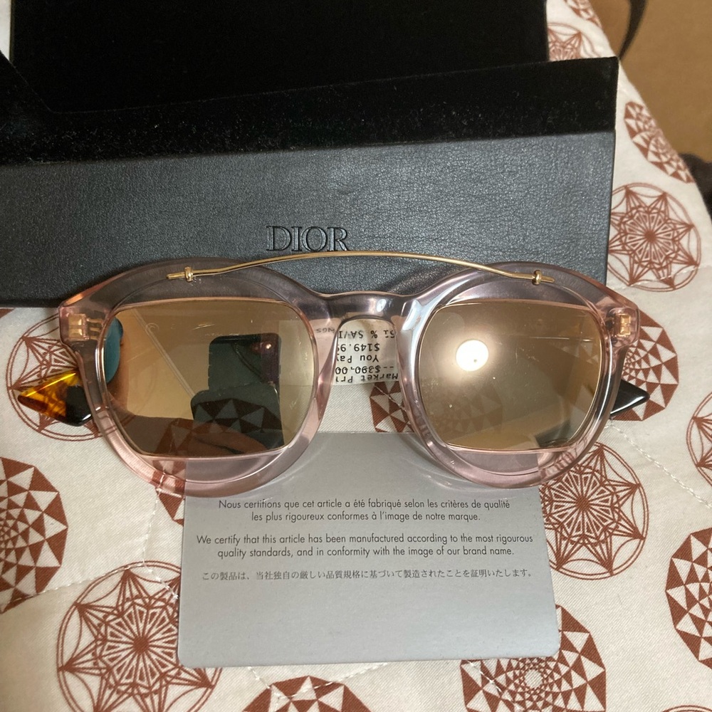 Dior Rose and Gold-Tinted Sunglasses